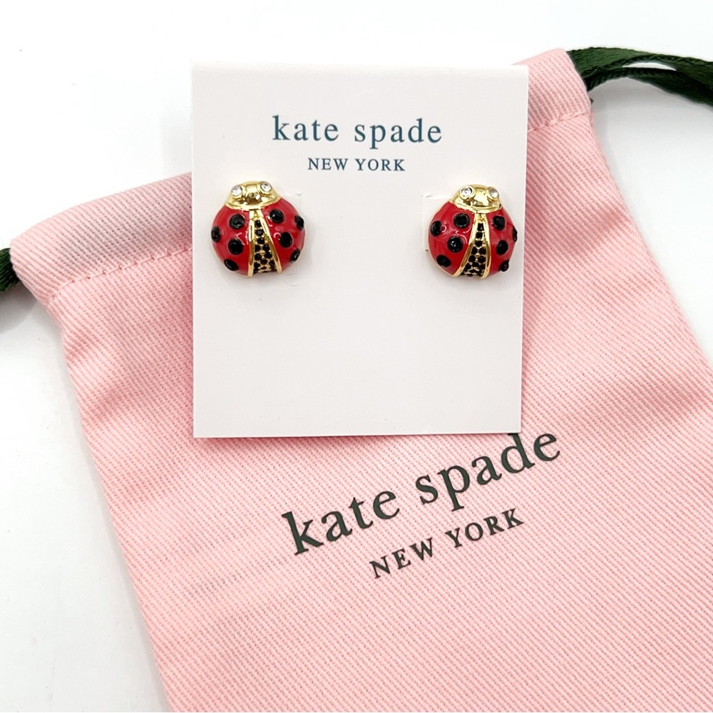 KS113-Kate Spade ladybug earrings - Picture 2 of 2